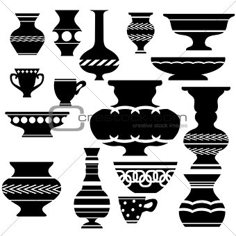 Set of Vases Silhouettes