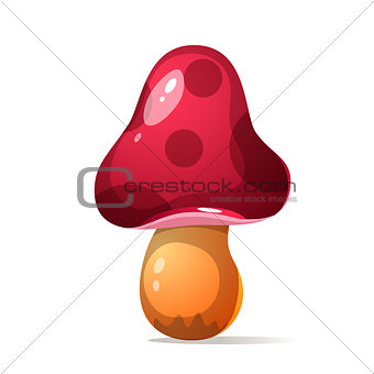 Cartoon mushroom illustration with glare and shadow
