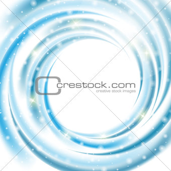 Abstract Blue Wave on White Background. Vector Illustration.