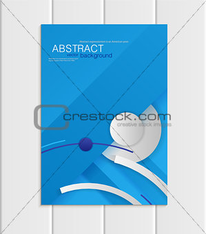 Vector blue brochure A5 or A4 format material design element corporate style