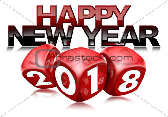 Happy New Year 2018 with Red Dice