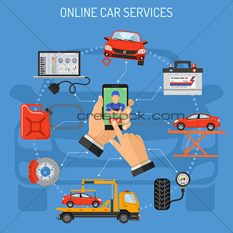 Online Car Service and Maintenance Concept