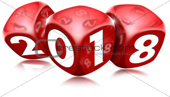 Happy New Year 2018 with Red Dice