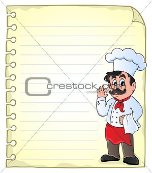 Notepad page with chef theme 2