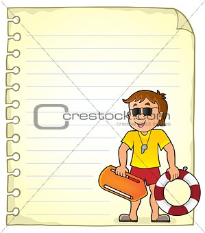 Notepad page with life guard