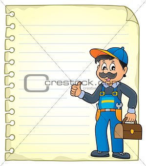 Notepad page with plumber