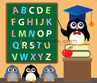 School penguins theme image 3