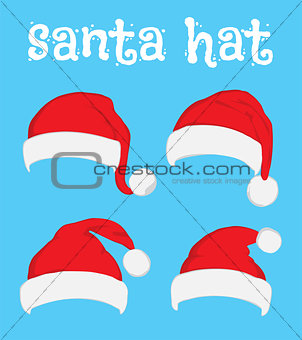 Santa Claus red hat set on white
