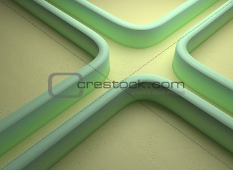 abstract curly maze road background, 3d illustration