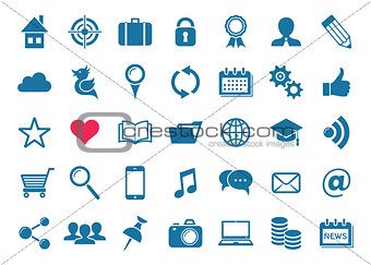 Vector social media and website icons
