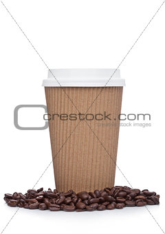 Cappuccino Coffee paper cup beans for takeaway
