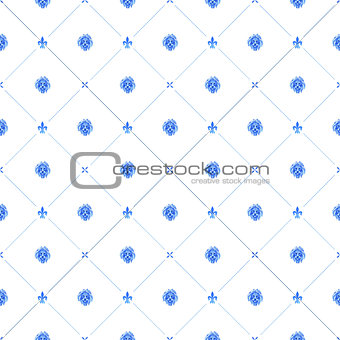 Blue watercolor seamless pattern