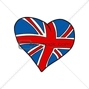 United Kingdom heart Patriotic symbol