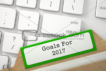 Card Index with Goals For 2017. 3D.