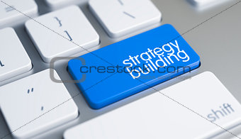 Strategy Building on the Blue Keyboard Keypad. 3D.