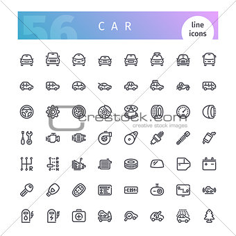 Car Line Icons Set