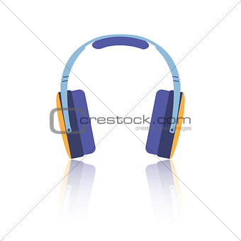 Template for a flyer in a nightclub. Headphones on white background.