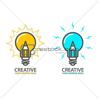 Symbol of creative idea - light bulb icon, design concept