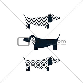 Dachshund dog tshirt cartoon design vector.