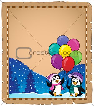 Happy party penguins parchment 1