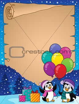 Happy party penguins parchment 2