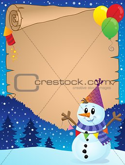 Parchment with party snowman theme 1