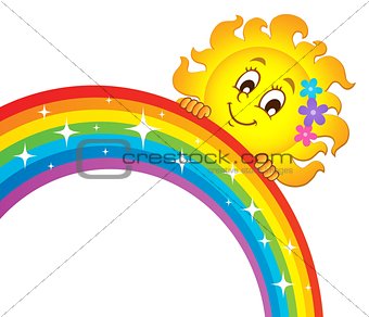 Sun holding rainbow theme 3