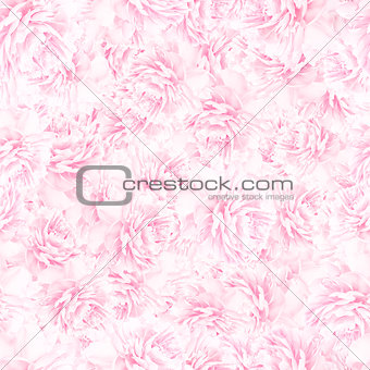 SEAMLESS pattern of pink peony blossoms