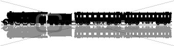 The vintage passenger steam train