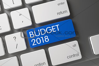 Budget 2018 CloseUp of Keyboard. 3D.