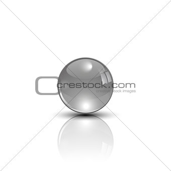 Metal sphere on mirror surface Vector
