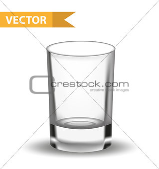 Realistic empty glass. 3d Shot for restaurans, bars collection. Glassware for liquid. Isolated on white background. Vector illustration.