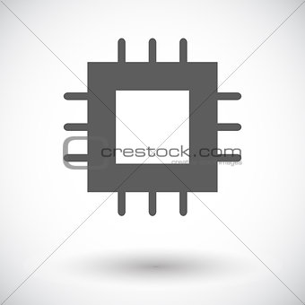 Electronic chip flat icon 2