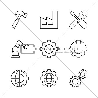 Manufacturing outline icons