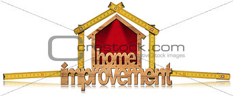 Home Improvement Symbol with Wooden Ruler