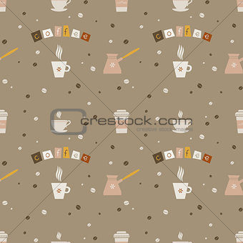 Seamless background with coffee drinks