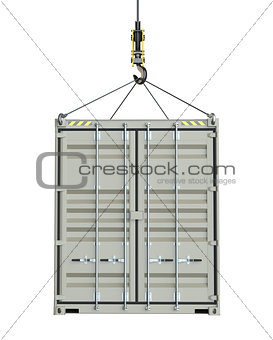 Service delivery - cargo container hoisted by hook