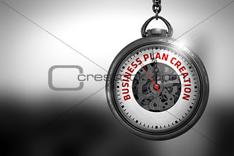 Business Plan Creation on Pocket Watch. 3D Illustration.