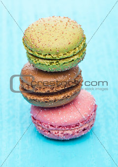 French luxury colorful macarons dessert cakes 