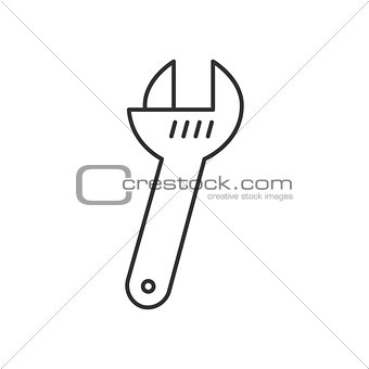Adjustable wrench outline icon