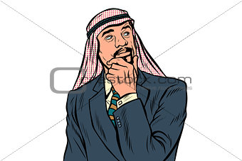 Eastern Arabian businessman isolated on white background