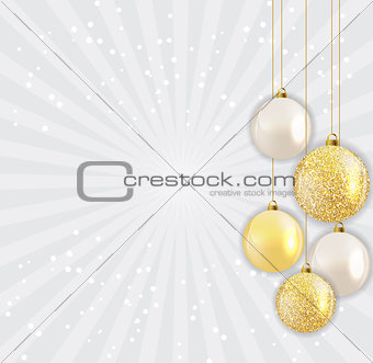 Merry Christmas and New Year Glossy Background. Vector Illustration
