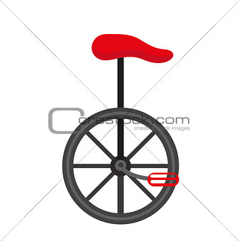 Unicycle circus icon for flat style , isolated on white background. Vector illustration.