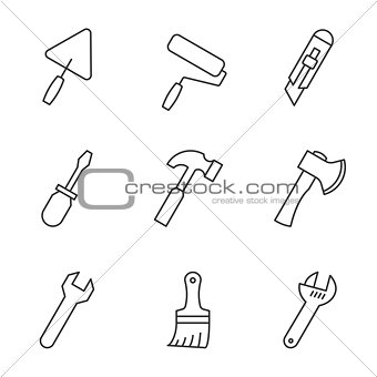 Tools outline icons