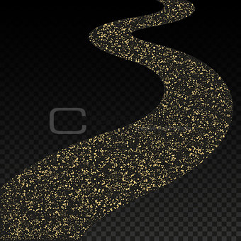 Gold road on transparent background Vector