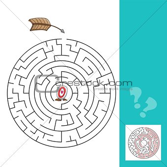 labyrinth with arrows. illustration - game with answer