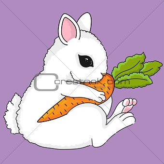 Cute little bunny with carrot