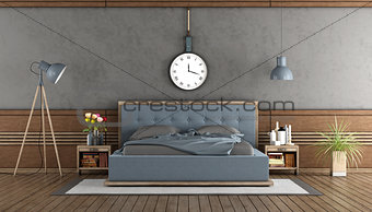 Elegant master bedroom with blue bedroom