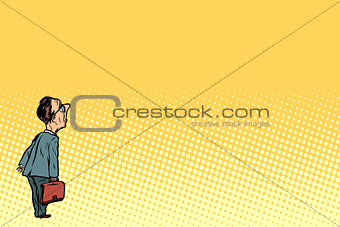 businessman and copy space neutral background