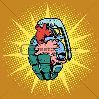 hand grenade heart